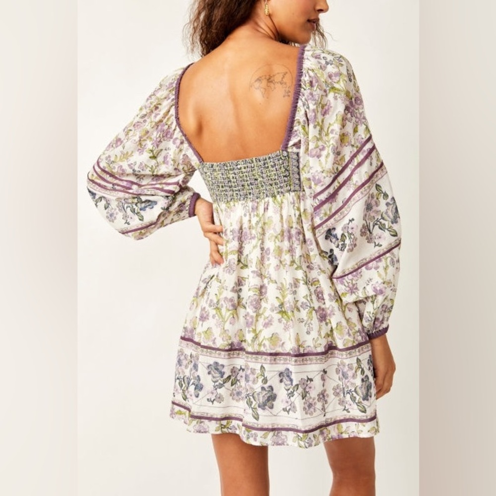 NWT Free People Endless Afternoon Floral Mini Dress Size L - Picture 3 of 9
